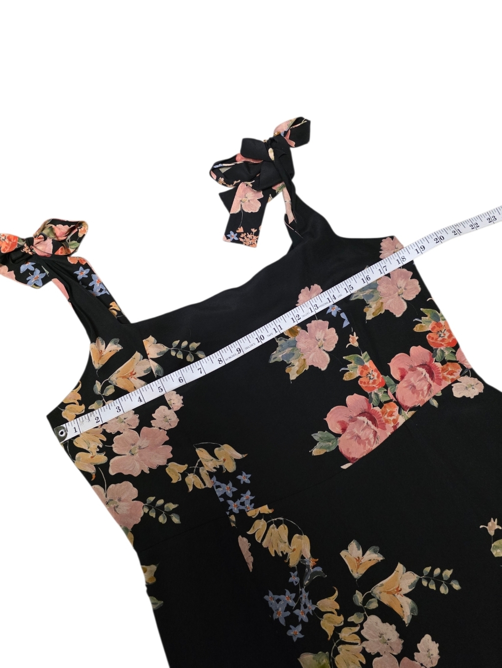 Sézane Dorotha Dress in Calvi Floral Black Pink Midi 100% Silk– Size EU 44/12 US - Picture 10 of 14